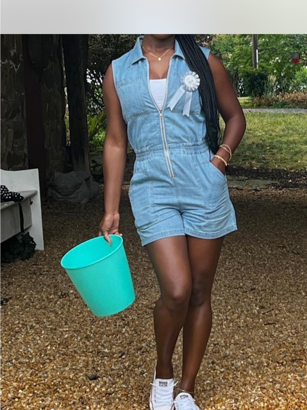 Lou Lou Boutique Denim Romper - Small